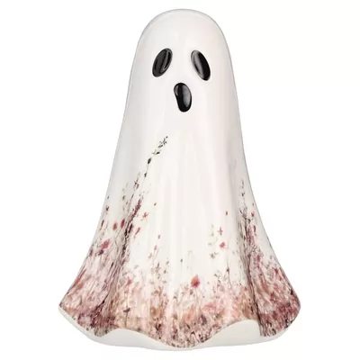 Ceramic Wildflower Ghost Decoration, White, 8.2", Halloween by Way To Celebrate