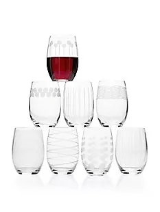 Cheers 8-Piece Stemless Wine Glass Set