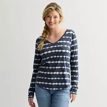 Women's Sonoma Goods For Life® Everyday Long Sleeve V-Neck T-Shirt