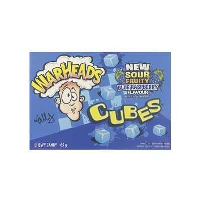 Warheads Blue Raspberry Cubes 85g