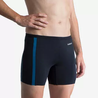 DECATHLON Costume boxer lungo uomo YOKO nero-grigio-blu