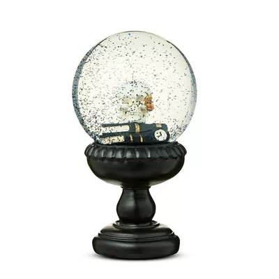 Halloween Black & Glass Water Glitter Skull Globe Tabletop Decoration, 9 in H, by Way To Celebrate