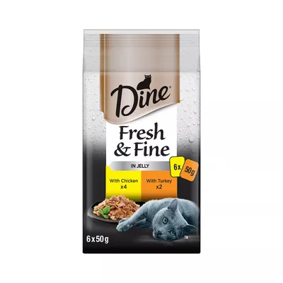 Dine Fresh & Fine Jelly Chicken & Turkey 6x50g