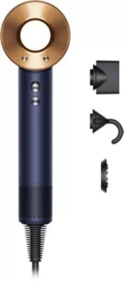 Sèche cheveux DYSON Supersonic cheveux raides à ondulés bleu de prusse cuivré