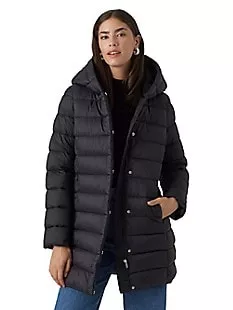 Channel-Quilted Hooded Puffer Jacket