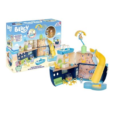 Bluey Cruise Ship Playset, Features 5 Play Areas, 15+ Accessories, Sticker Sheet, & Exclusive Bluey & Bingo Figures , Ages 3+