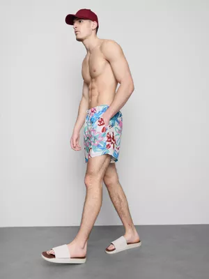 Bañador con estampado floral y grafiti