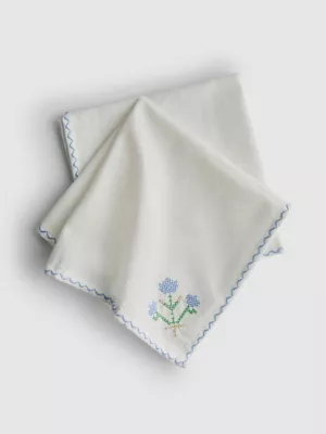 Pack de 2 servilletas con flores bordadas