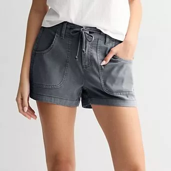 Juniors' Project Indigo Drawstring Shorts