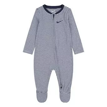 Newborn Baby Nike Striped Footed Coverall
