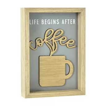 Belle Maison Life Begins After Coffee Caption Art Box Table Decor
