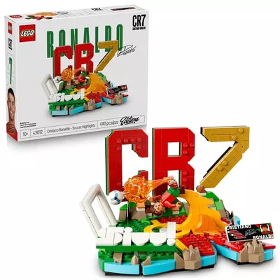 LEGO Editions Cristiano Ronaldo – Soccer Highlights - Building Set for Boys & Girls, Ages 10+ - Collectible Soccer Gift with Plaque - Kids Bedroom or Shelf Decor - 43012