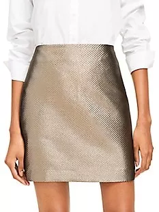 Metallic Textured Jacquard Mini Skirt