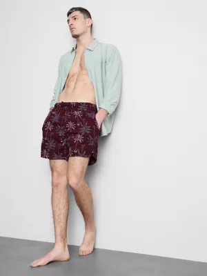 Bañador con bordado de palmeras