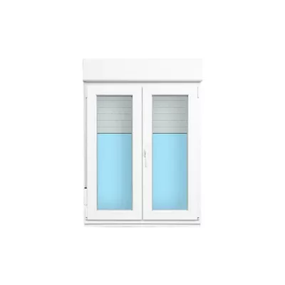VENTANA PVC OSCILOBATIENTE CON PERSIANA BLANCA 100X138CM