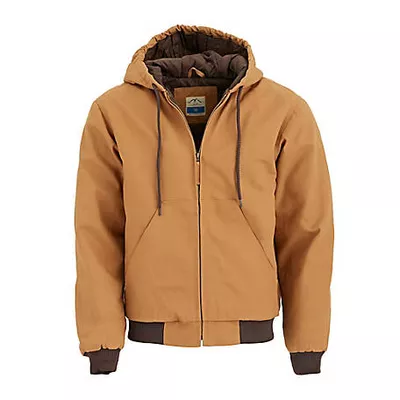 Blue Mountain Men's Duck Quilt-Lined Hooded Insulated Jacket