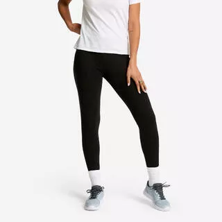 DOMYOS Leggings donna palestra cotone neri