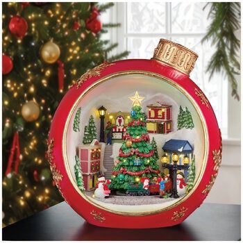 Winter Scene Ornament with Animation and Music 38.8cm