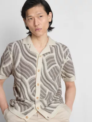 Camisa de crochet tejida con botones de The Edit