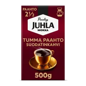 Paulig Juhla Mokka Tumma Paahto kahvi suodatinjauhatus 500g