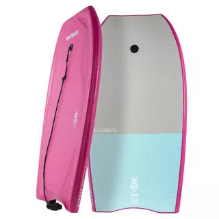OLAIAN Bodyboard soft 100 rosa + leash
