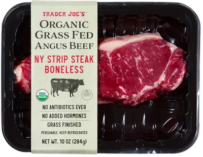 Organic Grass Fed NY Strip Steak Boneless