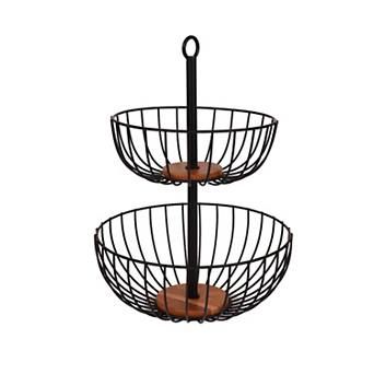 Mingle & Co. Wood & Wire 2 tier d Bowl