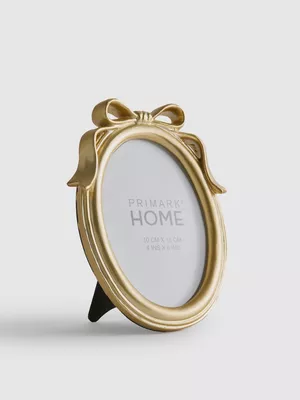 Marco de fotos metálico con lazo de 10×15 cm