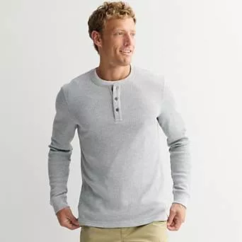 Men's Sonoma Goods For Life® Long Sleeve Waffle Henley Tee
