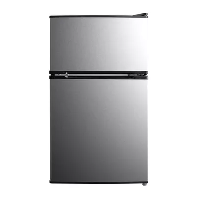 Mainstays 3.2 Cu. Ft. 2-Door Refrigerator with Freezer, Stainless Steel Look