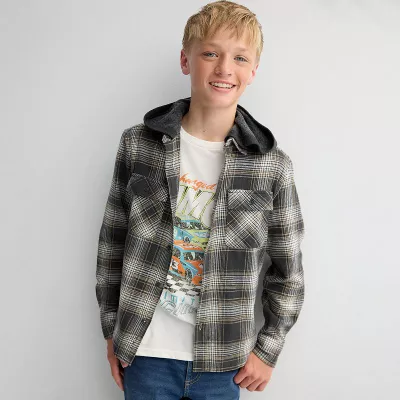 Boys 8-20 Sonoma Goods For Life® Supersoft Hooded Flannel in Regular & Husky