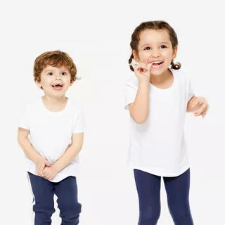 T-shirt bianca bambino ginnastica regular fit cotone da 1 a 5/6 anni