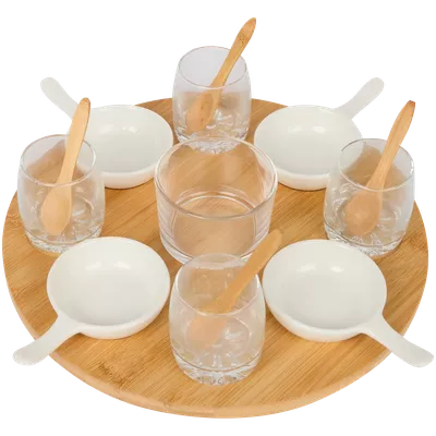 Servírovací sada na jednohubky na otočném podnose