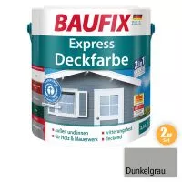 Baufix 2in1 Express Deckfarbe dunkelgrau 2,5 L 2-er Set