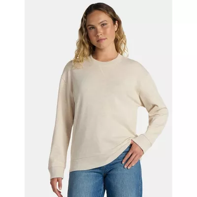 Time and Tru Women's and Women's Plus Crewneck Sweatshirt with Long Sleeves, Sizes XS-4X