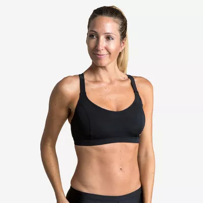 DECATHLON Sportbikini Oberteil Damen - Vega schwarz