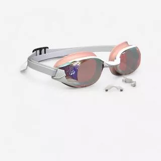 Occhialini piscina BFIT lenti a specchio bianco-rosa antiappannanti