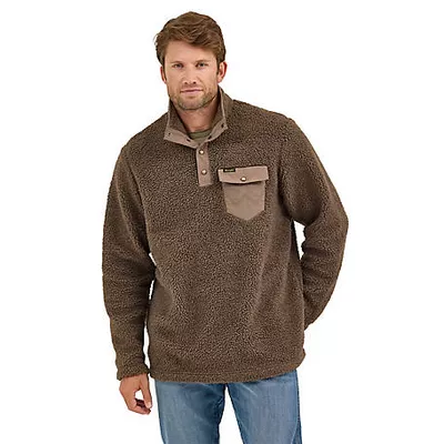 Wrangler Men's Sherpa 1/4 Snap Pullover