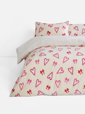 Set de funda nórdica king polar de lazos y corazones