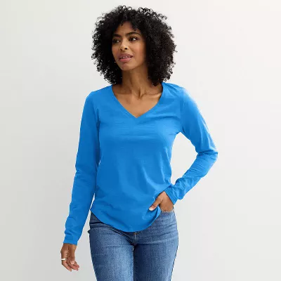 Women's Sonoma Goods For Life® Everyday Long Sleeve V-Neck Tee