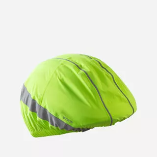 BTWIN Copri-casco impermeabile ciclismo 960 riflettente giallo fluo