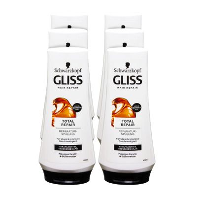 Schwarzkopf Gliss Total Repair Reparatur-Spülung 200 ml, 6er Pack
