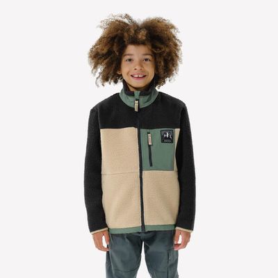 QUECHUA Fleecejacke Kinder Gr. 122–170 Sherpa warm - NH900 beige/schwarz