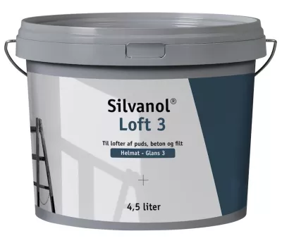 Silvanol, Loftmaling, hvid, halvmat, glans 3, 4,5 L