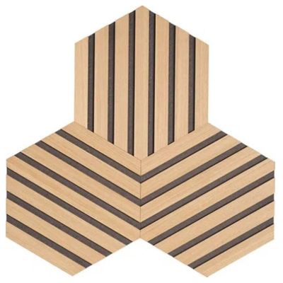 Fjordwall, Vægpanel, Hexagon, eg, 10x267x308 mm, 3-pak