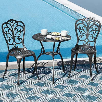 Nuu Garden 3 pc. Outdoor Patio Set with 1.77 in. Umbrella Hole, Black