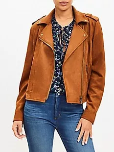 Plus Faux Suede Moto Jacket