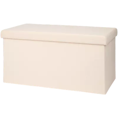 Plyšový XL taburet s úložným prostorem