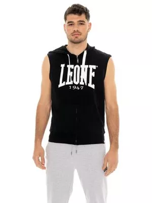 LEONE 1947 APPAREL Felpa da uomo con cappuccio e zip senza maniche non felpata Leone Basic