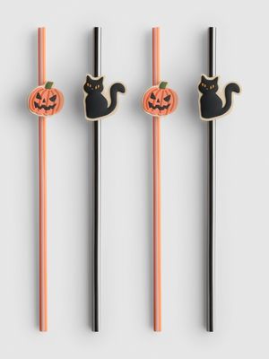 Pack de 4 pajitas con personajes de Halloween